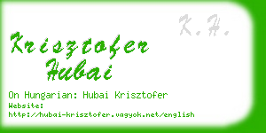 krisztofer hubai business card